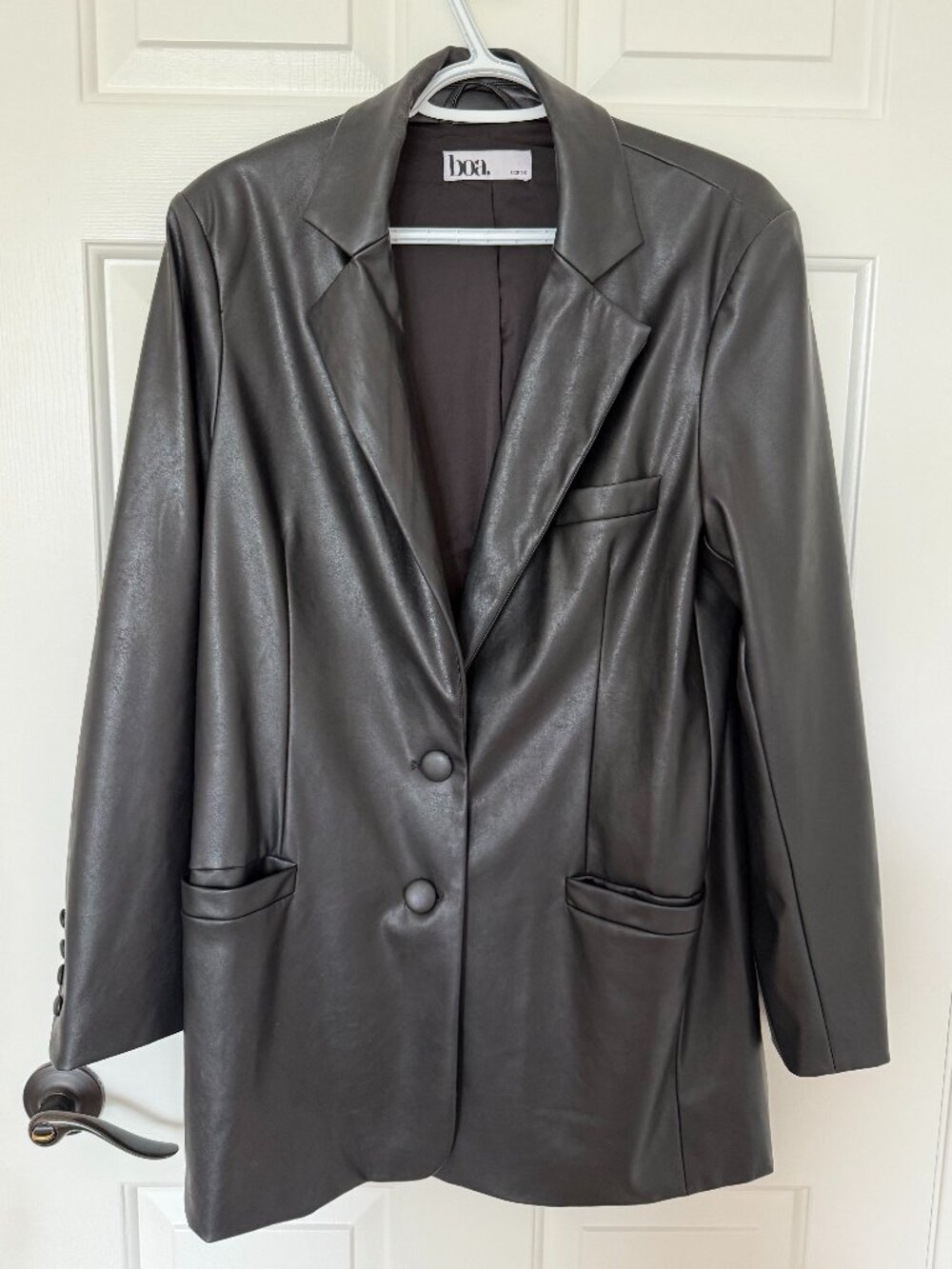 Because Of Alice — Leather Blazer Dress With Belt - Picture 5 of 5